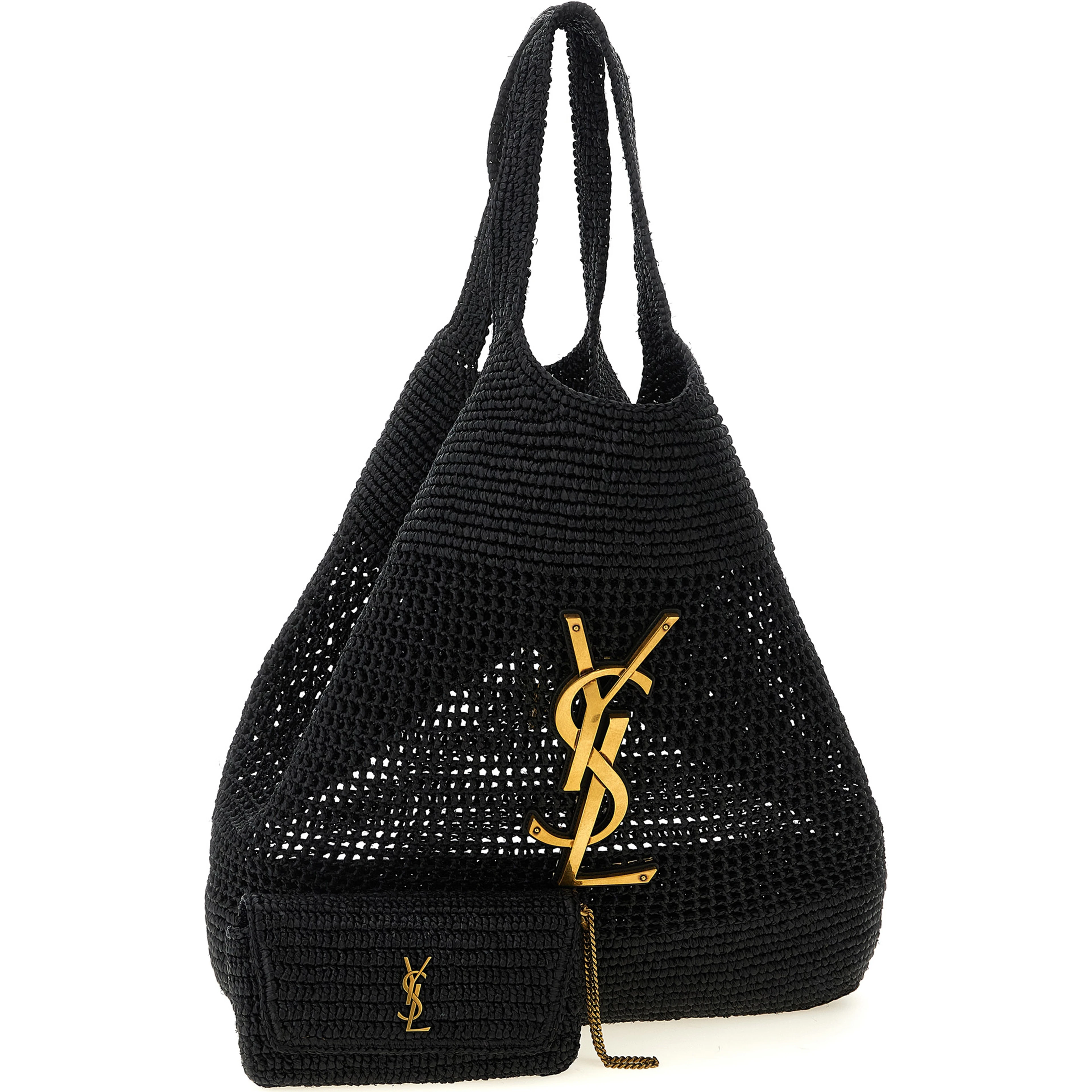 Black Raffia Tote Bag