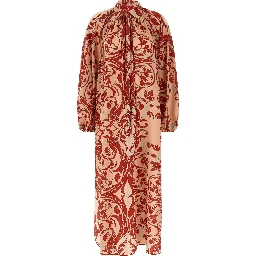 Multicolor Silk Long Dress