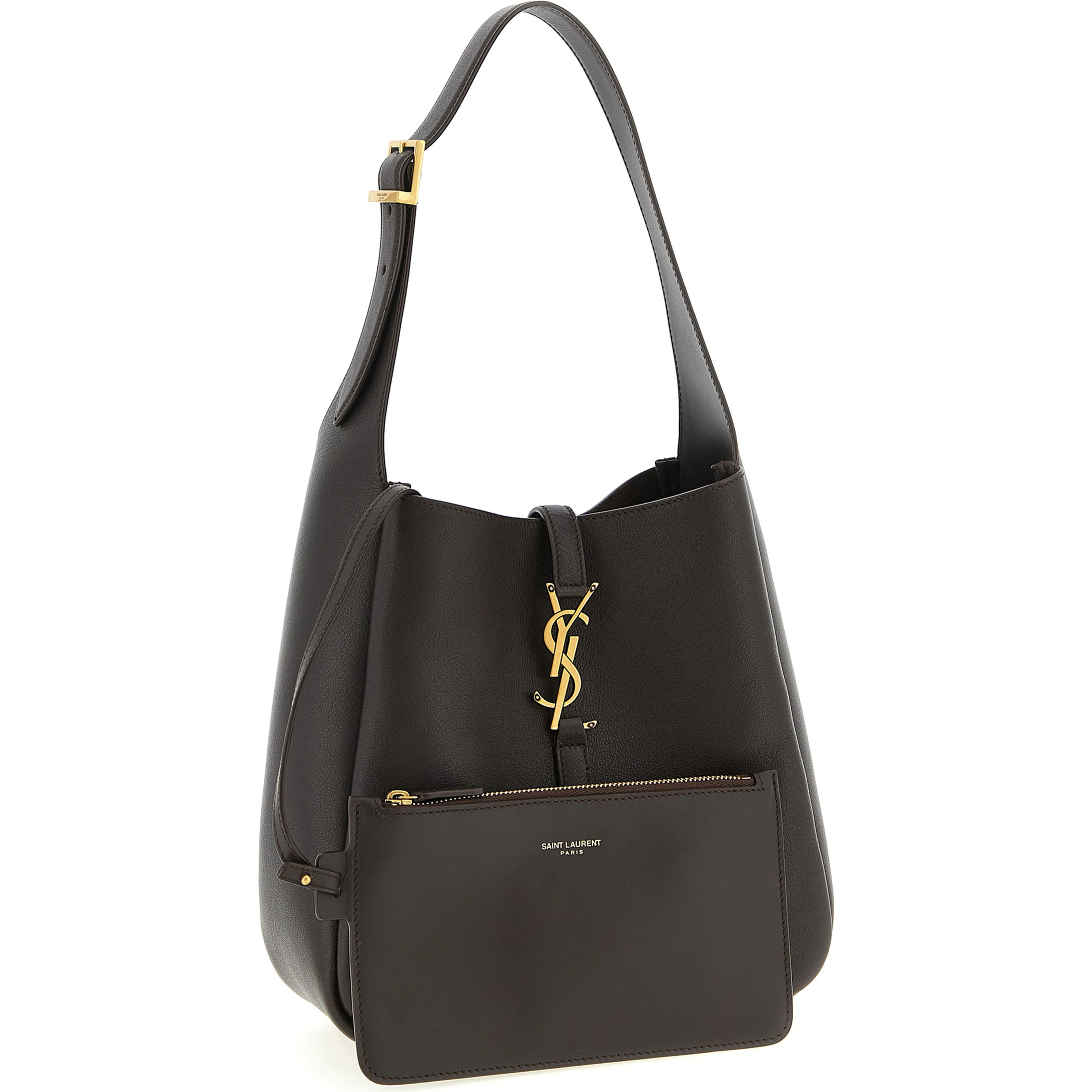 Brown Calfskin Shoulder Bag