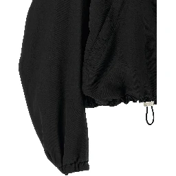 Black Polyester Bomber