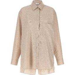 Beige Cotton Dress Shirt