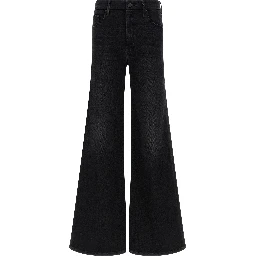 Black Cotton Flared Jeans