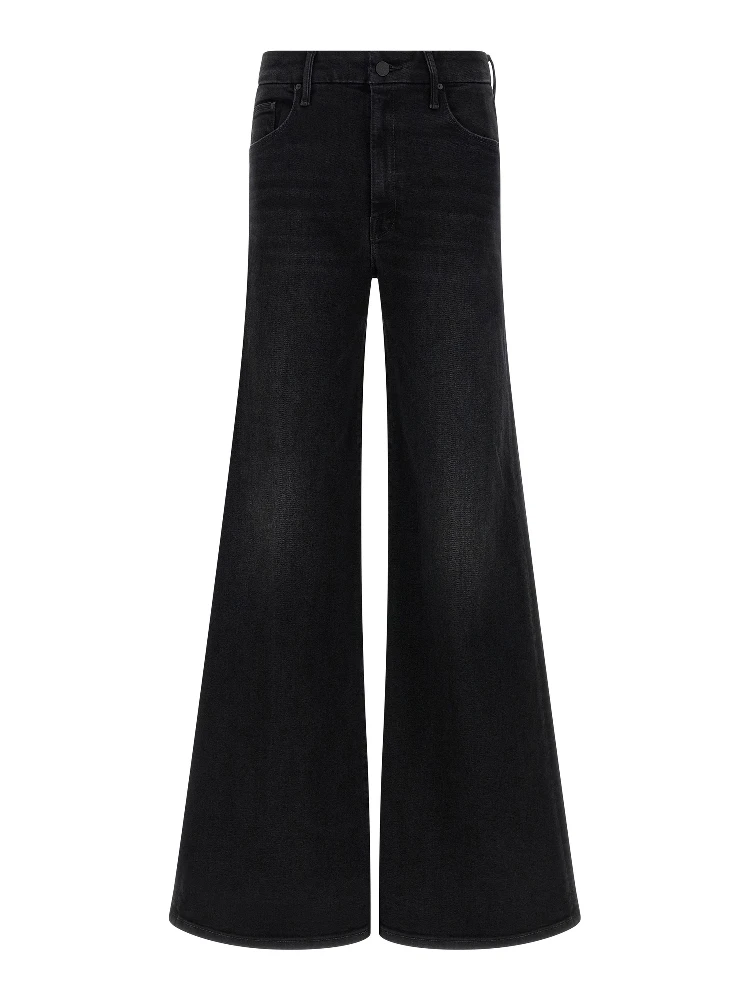 Black Cotton Flared Jeans