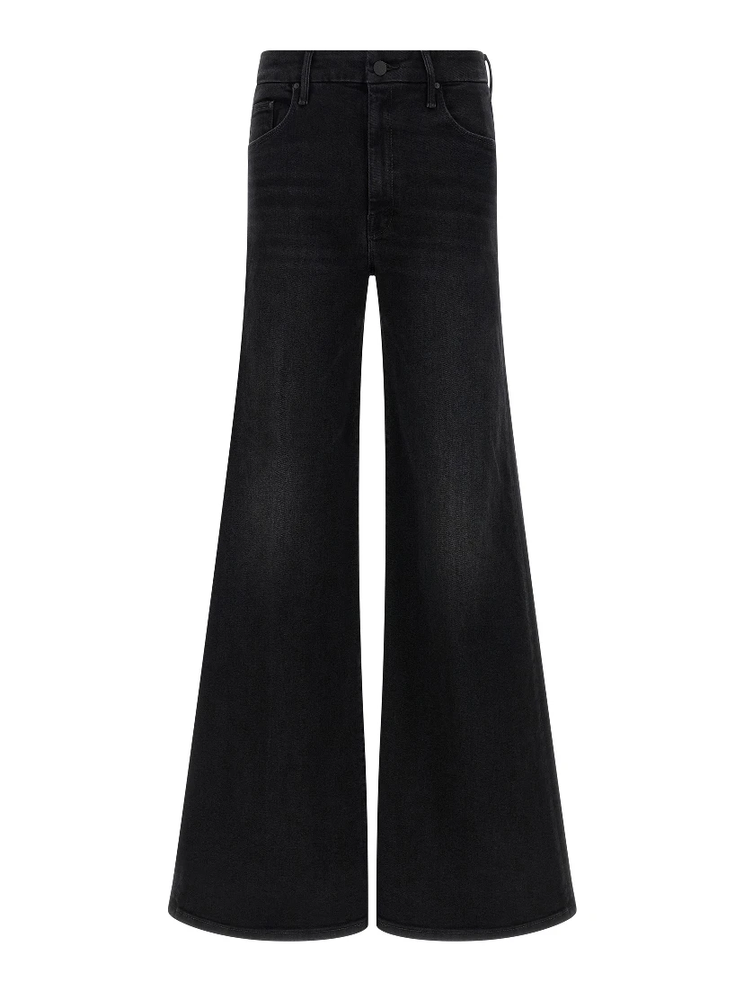 Black Cotton Flared Jeans