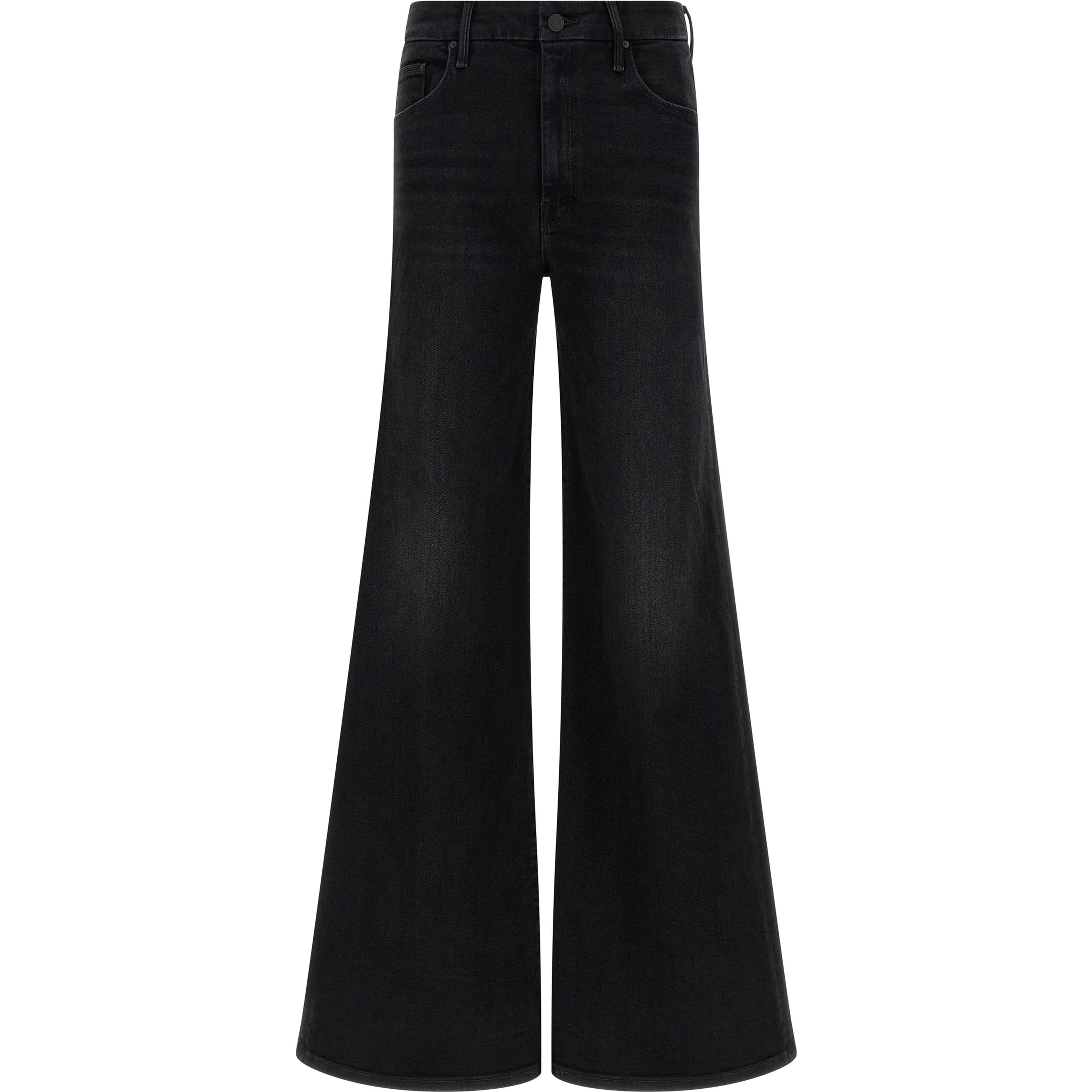 Black Cotton Flared Jeans