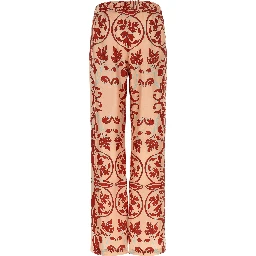 Multicolor Silk Casual Pants