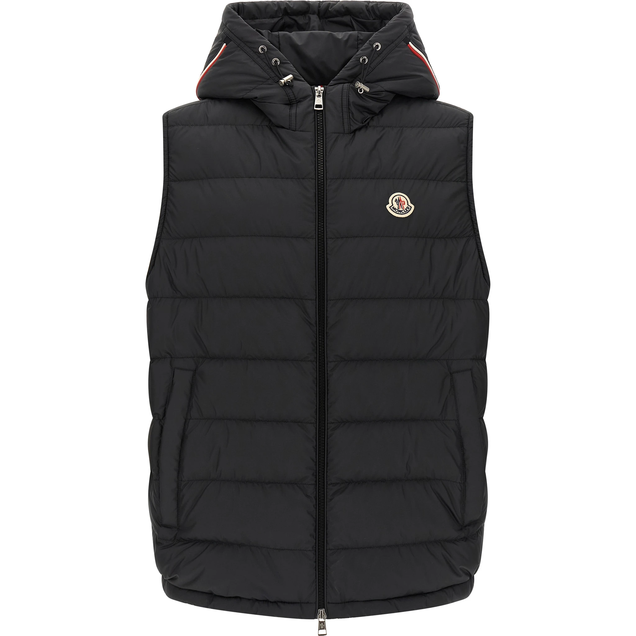 Black Polyester Sleeveless Jacket