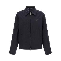 Blue Cotton Full-Length Jacket