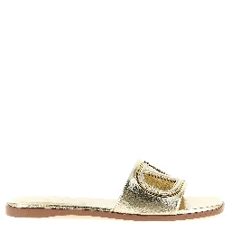 Gold Calfskin Slides
