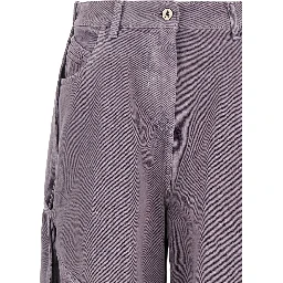 Purple Cotton Cargo Pants