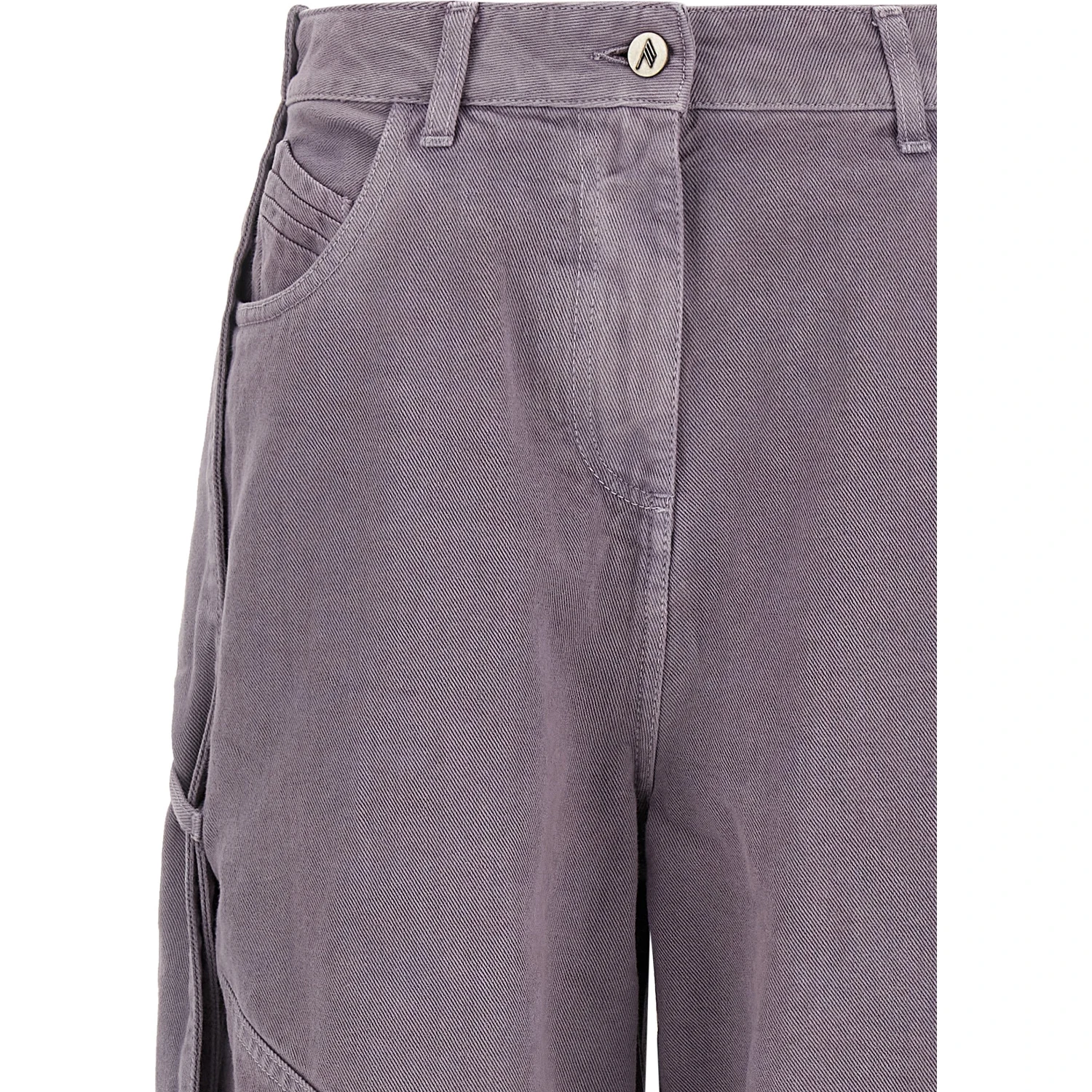 Purple Cotton Cargo Pants