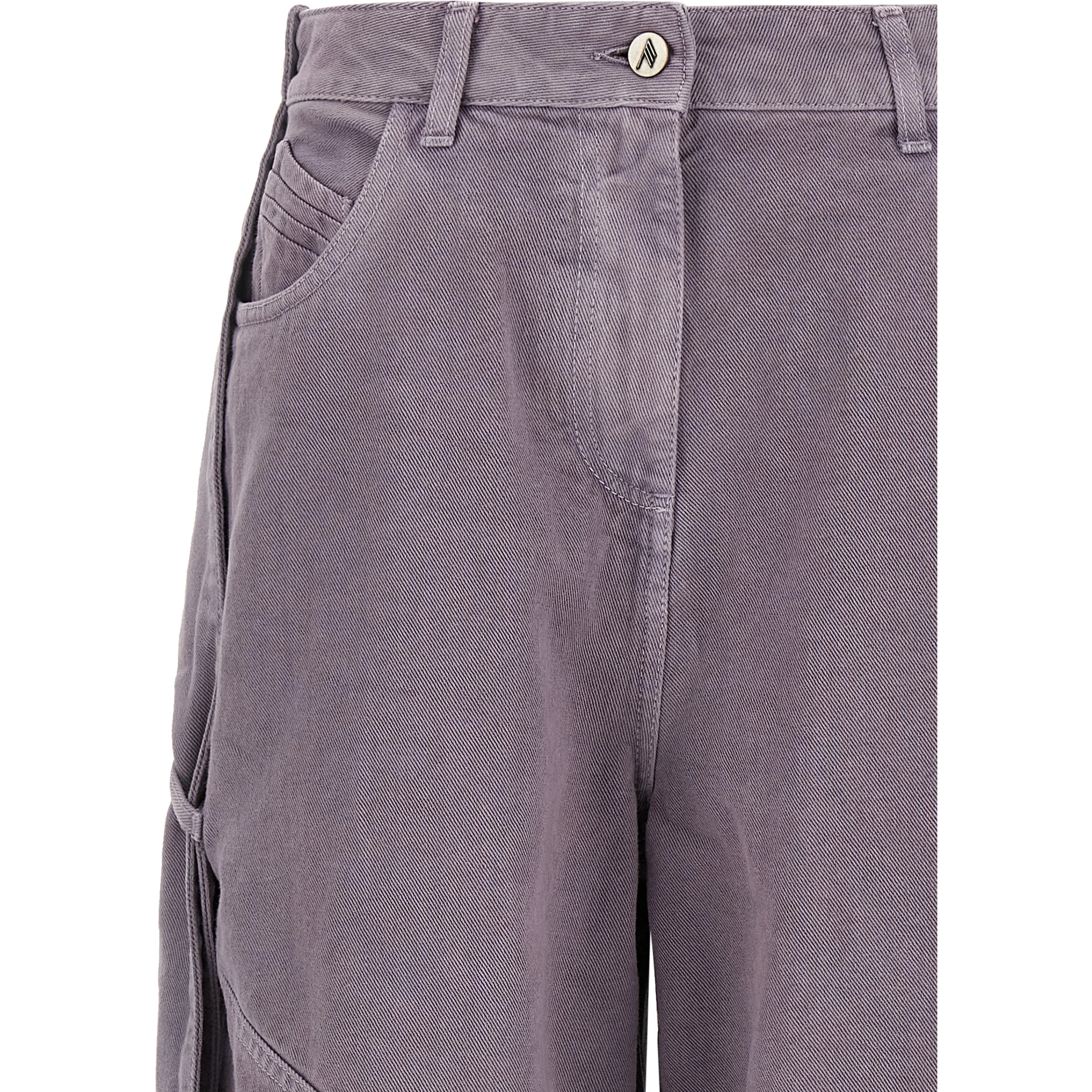 Purple Cotton Cargo Pants