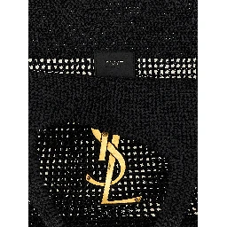 Black Raffia Tote Bag