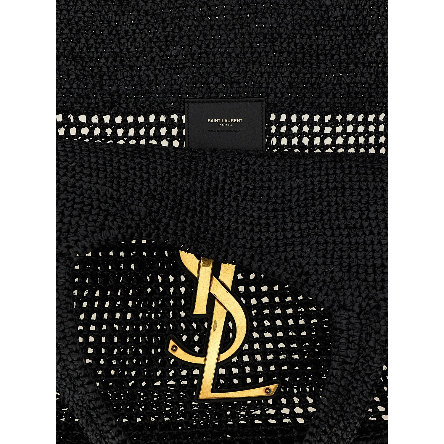 Black Raffia Tote Bag