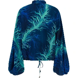 Blue Silk Blouse