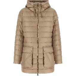 Beige Polyamide Full-Length Jacket