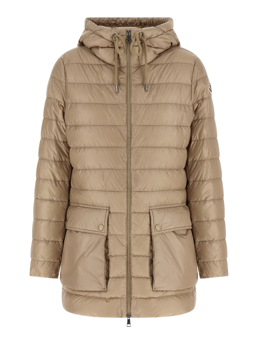 Beige Polyamide Full-Length Jacket