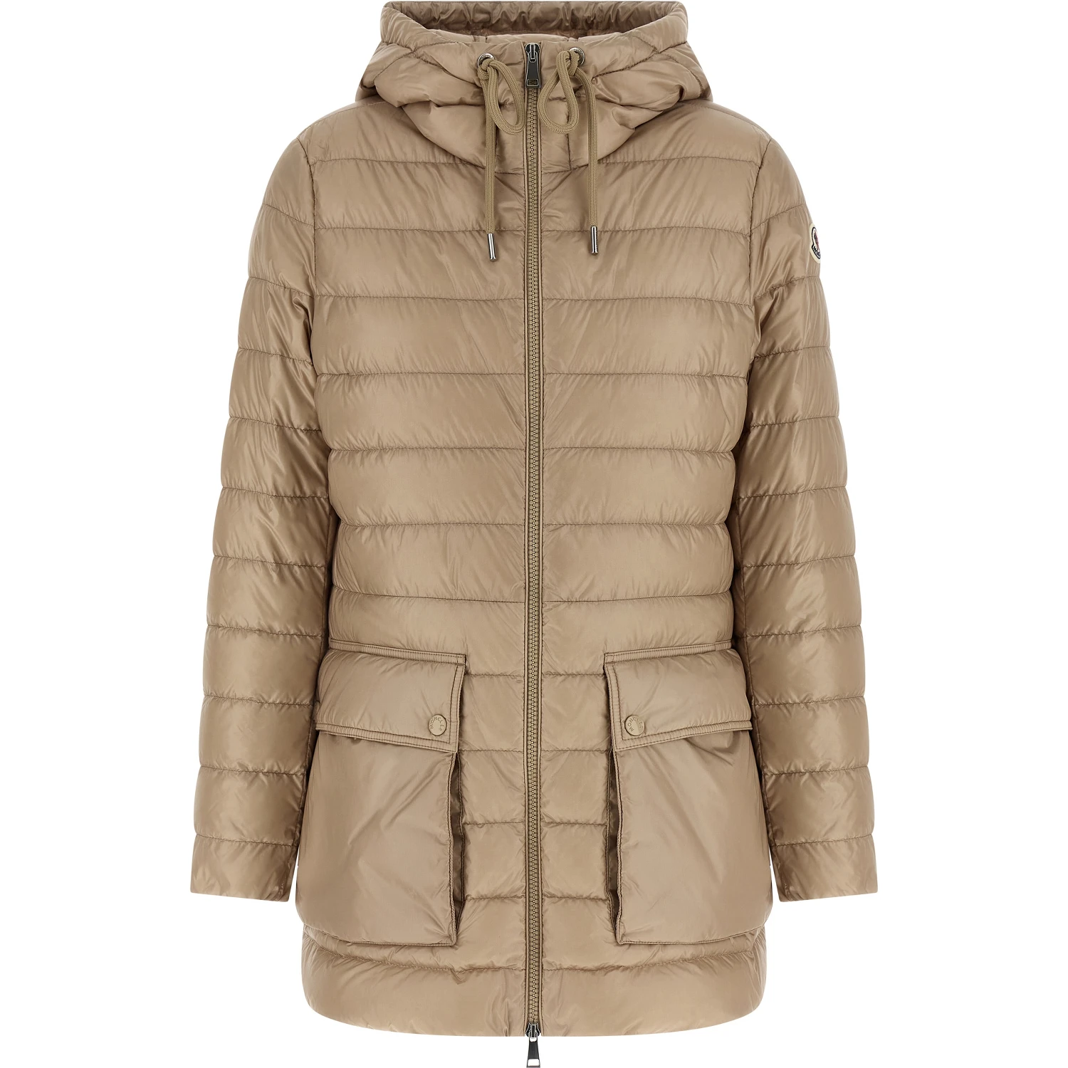 Beige Polyamide Full-Length Jacket