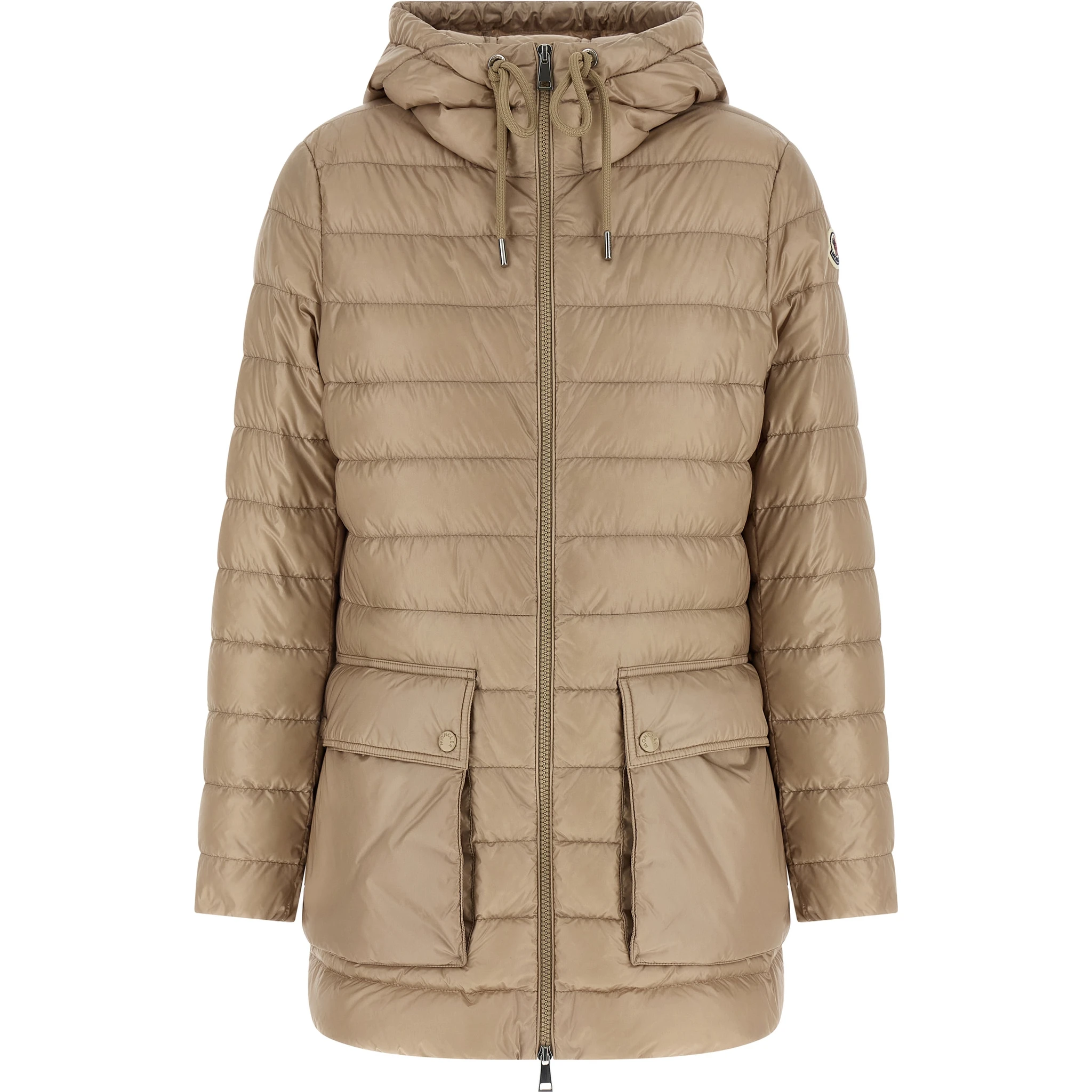 Beige Polyamide Full-Length Jacket