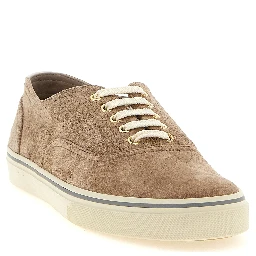 Beige Calfskin Low Top Sneakers