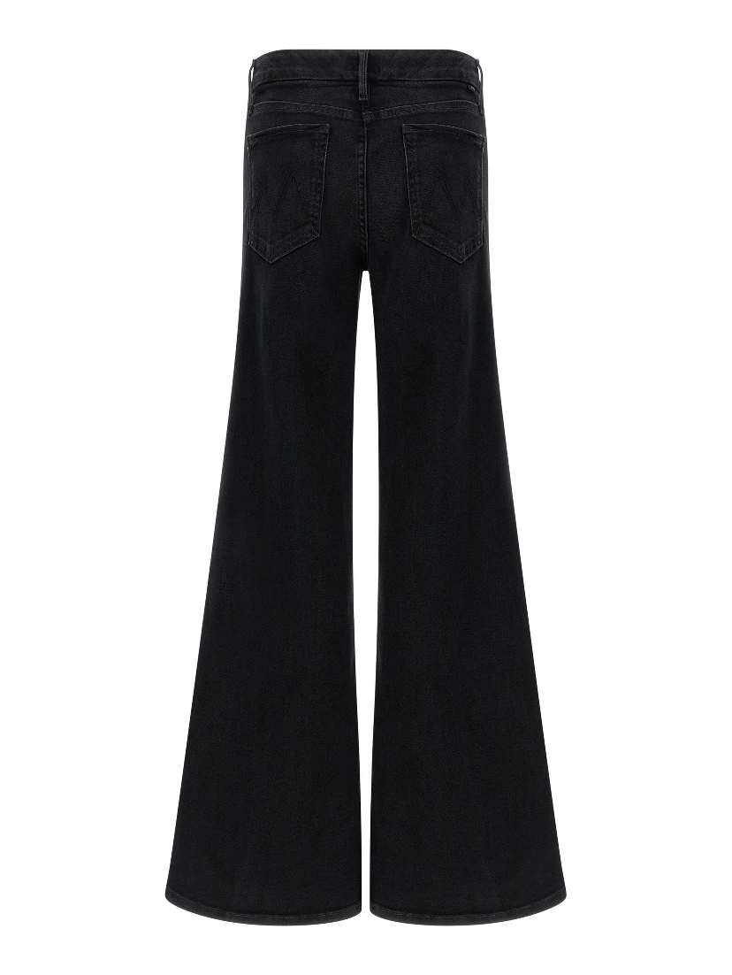 Black Cotton Flared Jeans