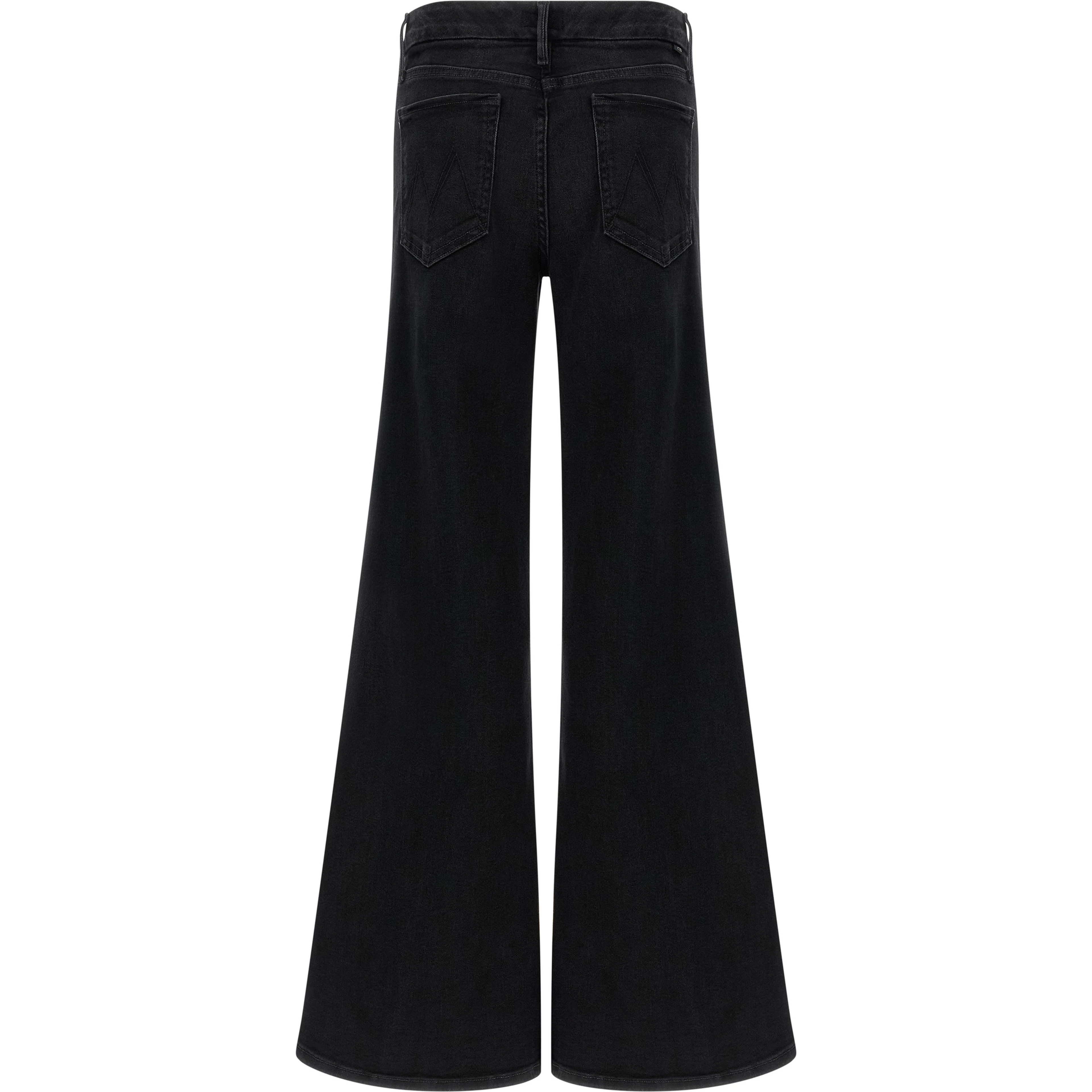 Black Cotton Flared Jeans