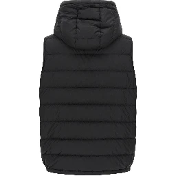 Black Polyester Sleeveless Jacket