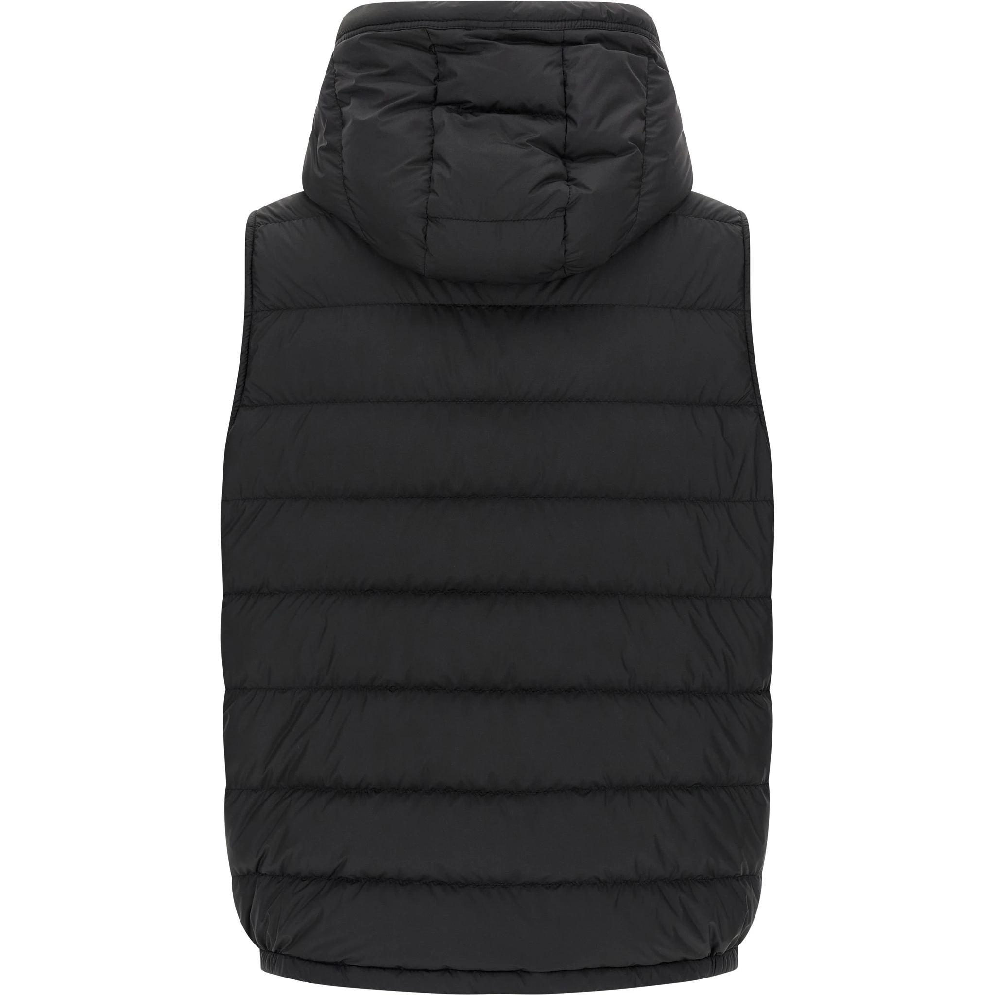 Black Polyester Sleeveless Jacket