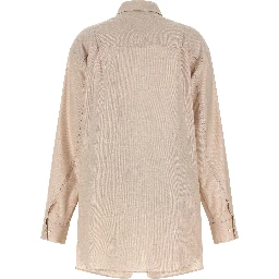 Beige Cotton Dress Shirt