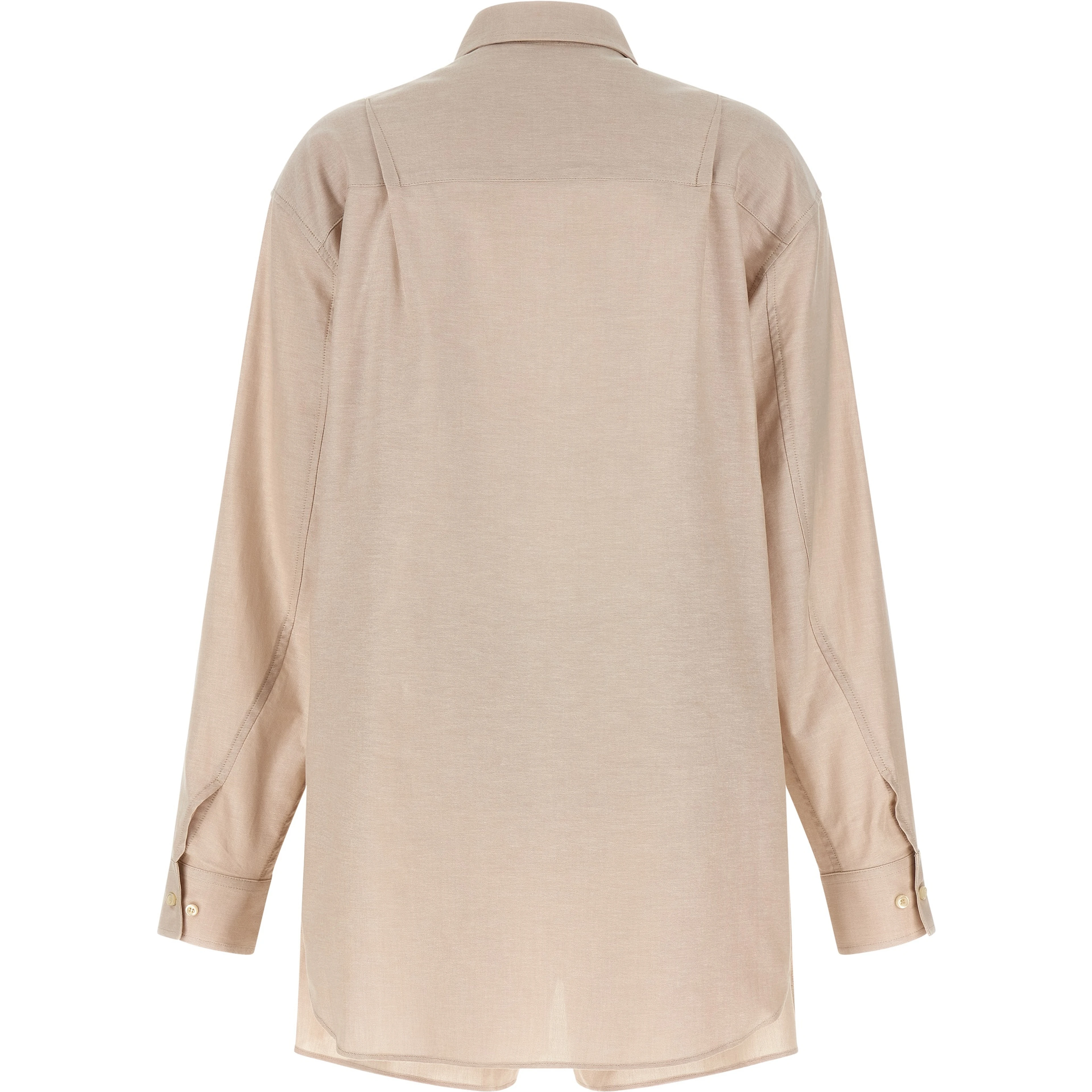 Beige Cotton Dress Shirt