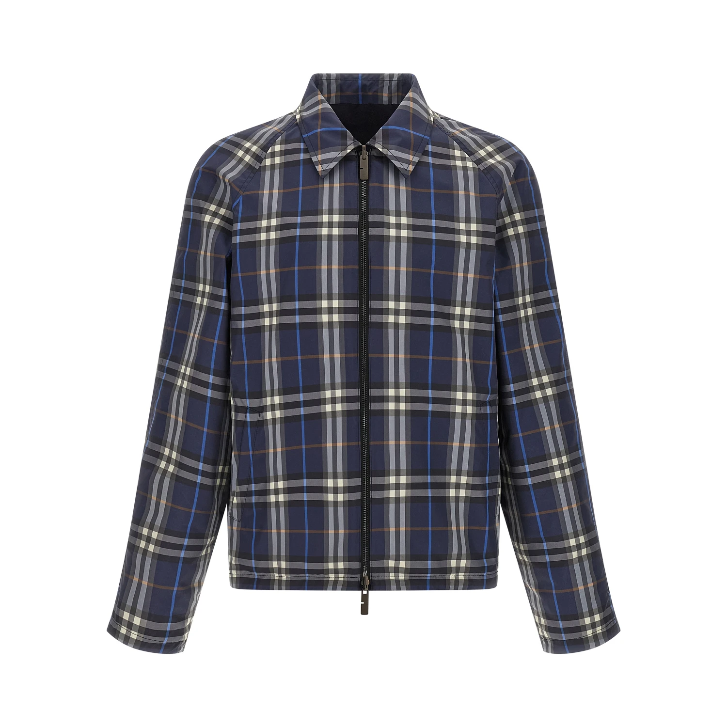 Blue Cotton Full-Length Jacket