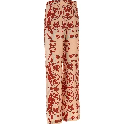 Multicolor Silk Casual Pants