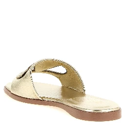 Gold Calfskin Slides