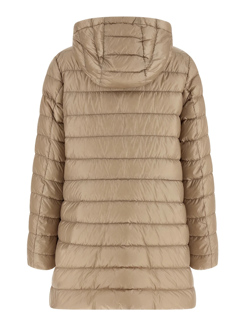Beige Polyamide Full-Length Jacket