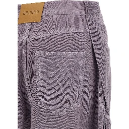 Purple Cotton Cargo Pants