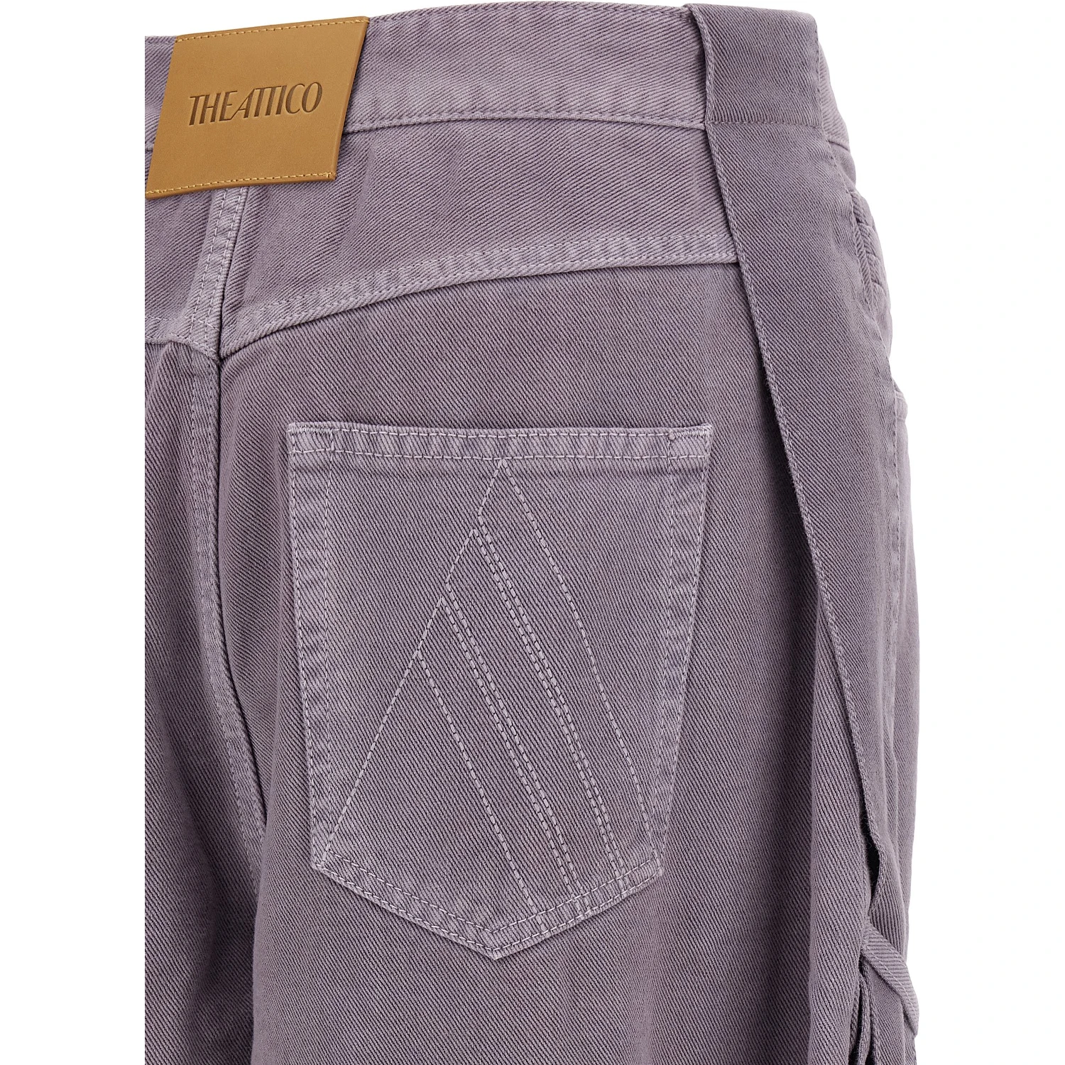 Purple Cotton Cargo Pants