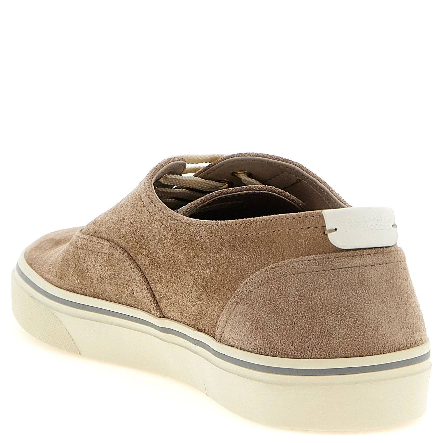 Beige Calfskin Low Top Sneakers