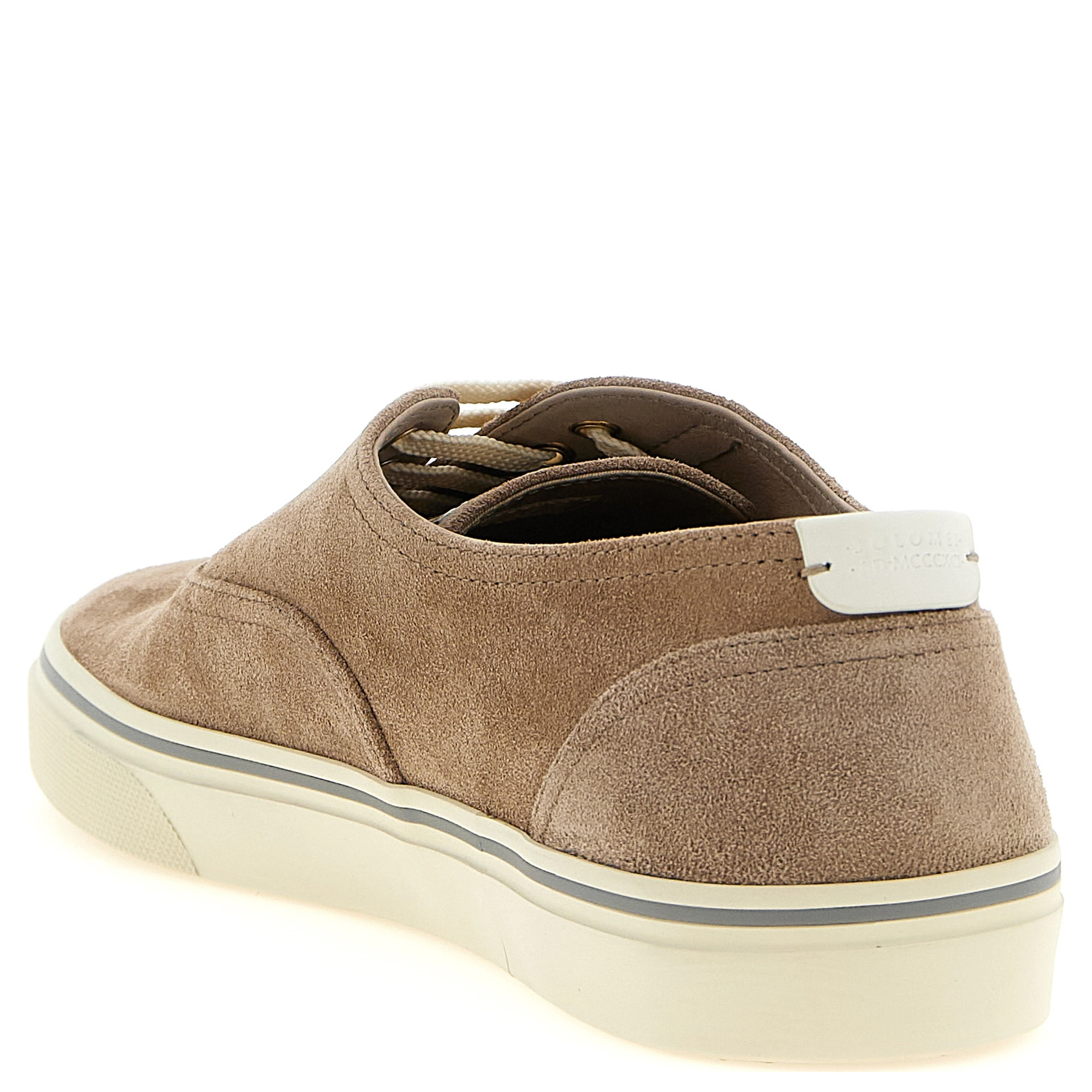 Beige Calfskin Low Top Sneakers