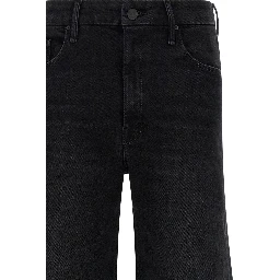 Black Cotton Flared Jeans