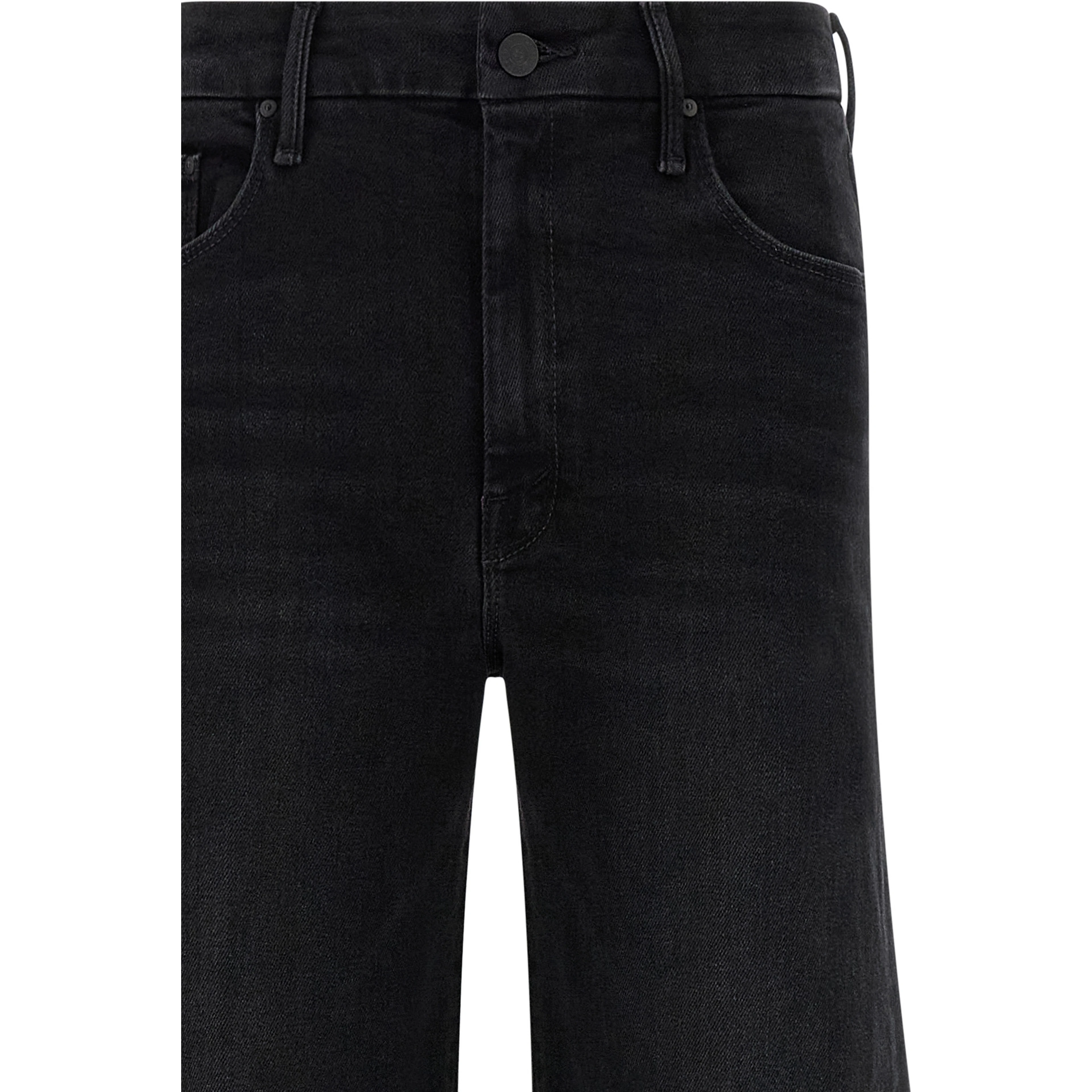 Black Cotton Flared Jeans