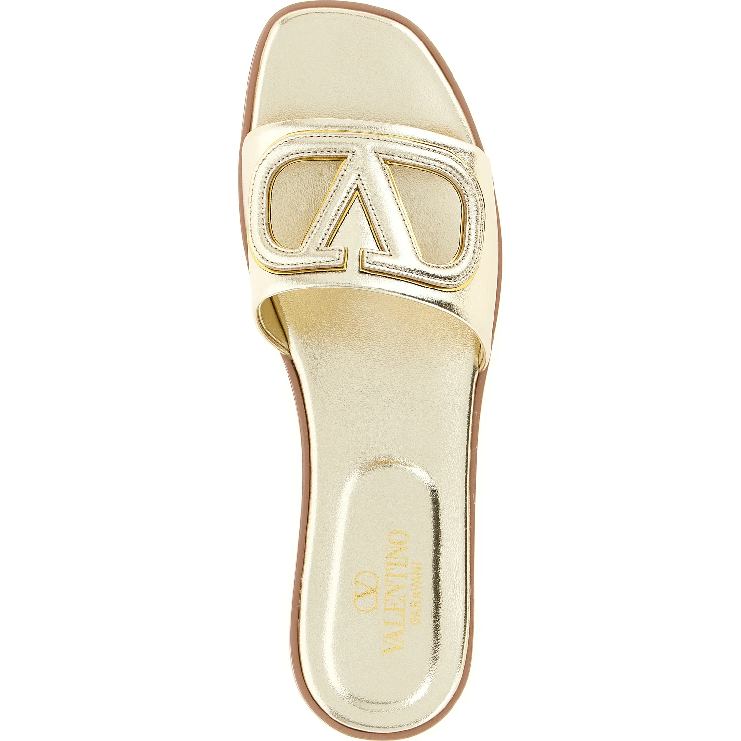 Gold Calfskin Slides