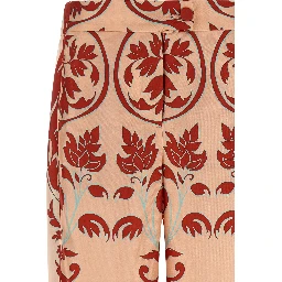 Multicolor Silk Casual Pants