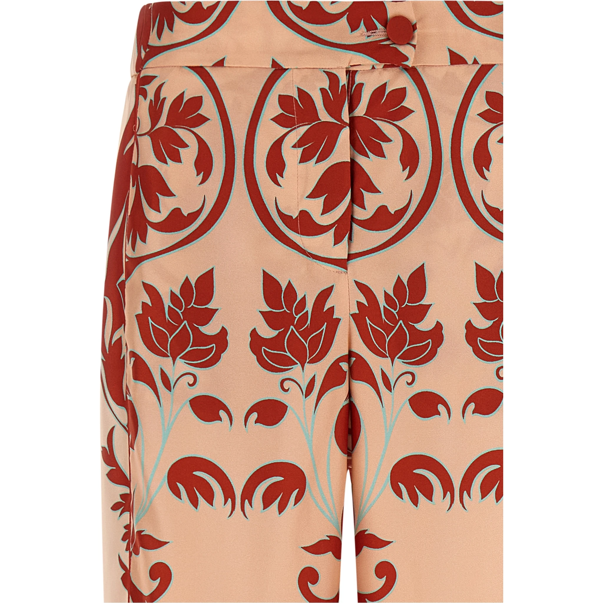 Multicolor Silk Casual Pants