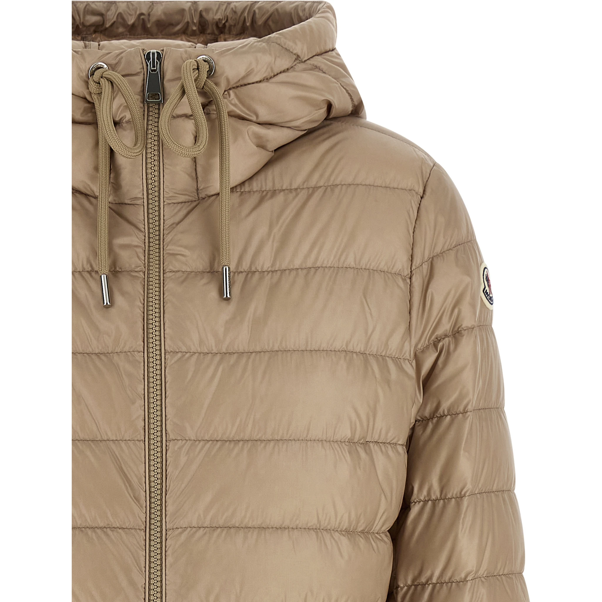 Beige Polyamide Full-Length Jacket