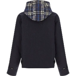 Blue Cotton Full-Length Jacket