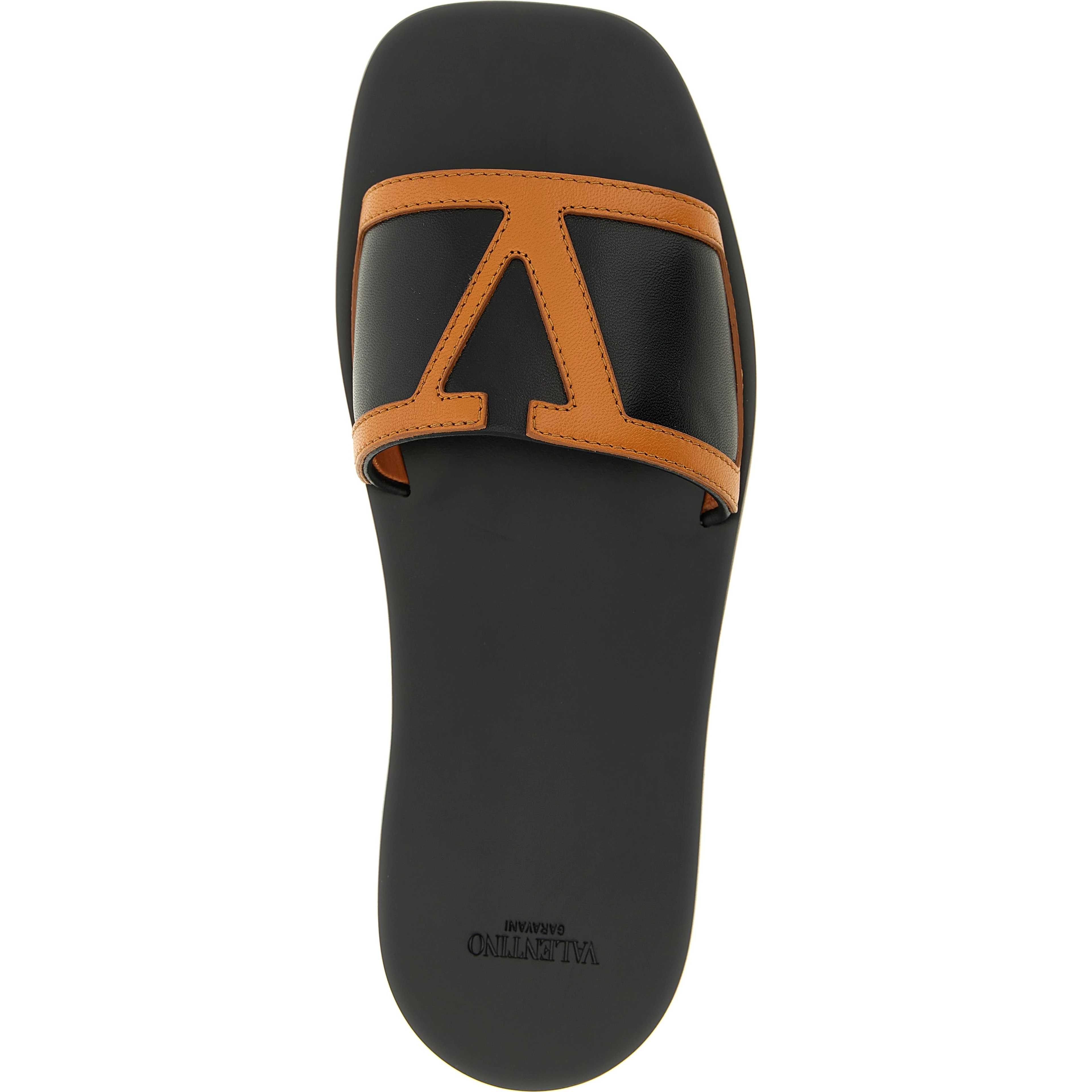 Brown Lamb Leather Slides