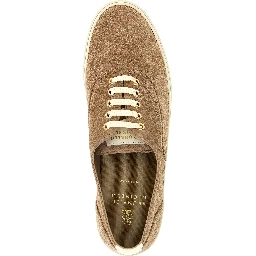 Beige Calfskin Low Top Sneakers