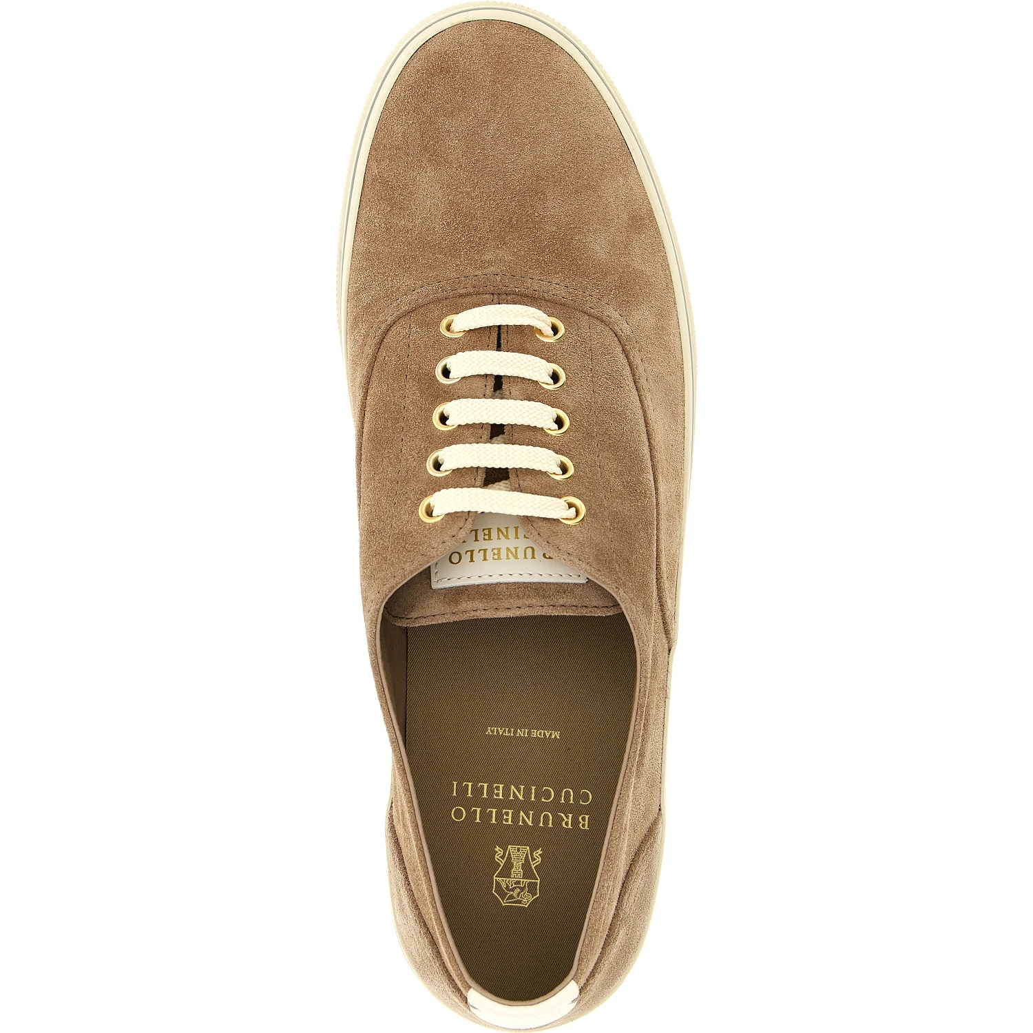 Beige Calfskin Low Top Sneakers