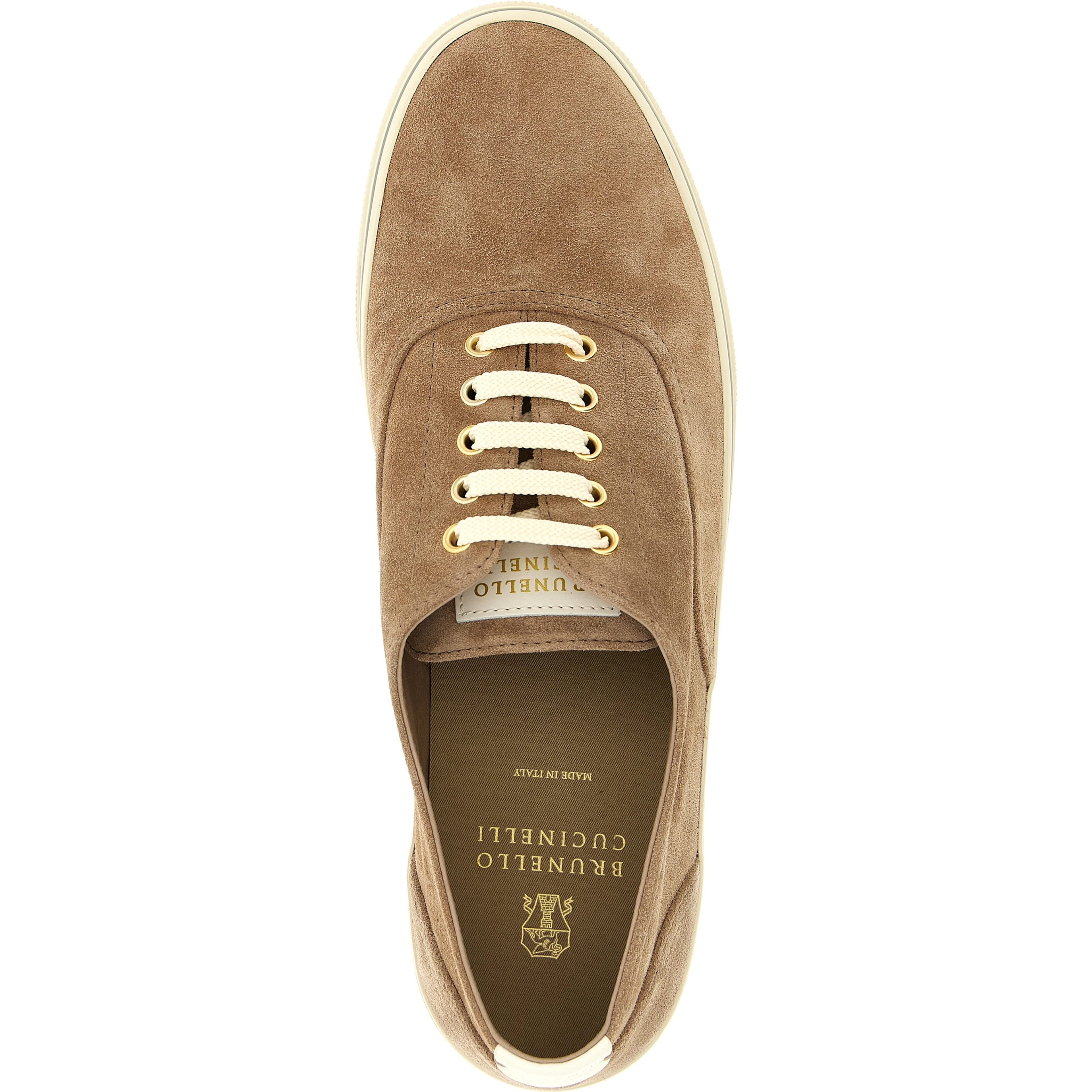 Beige Calfskin Low Top Sneakers
