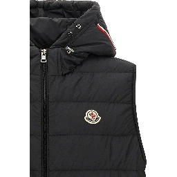 Black Polyester Sleeveless Jacket